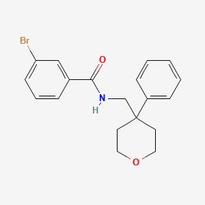 3-bromo-N-[(4-phenyloxan-4-yl)methyl]benzamide