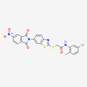 N-(5-chloro-2-methylphenyl)-2-{[6-(5-nitro-1,3-dioxo-1,3-dihydro-2H-isoindol-2-yl)-1,3-benzothiazol-2-yl]sulfanyl}acetamide