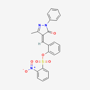 2-{[(4Z)-3-Methyl-5-oxo-1-phenyl-4,5-dihydro-1H-pyrazol-4-ylidene]methyl}phenyl 2-nitrobenzene-1-sulfonate