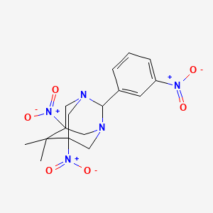 6,6-Dimethyl-5,7-dinitro-2-(3-nitrophenyl)-1,3-diazatricyclo[3.3.1.1~3,7~]decane