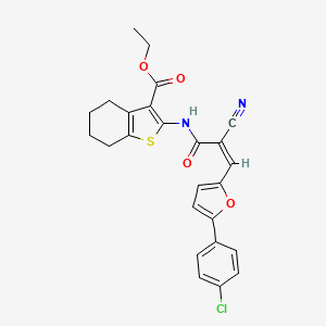 ethyl 2-({(2Z)-3-[5-(4-chlorophenyl)furan-2-yl]-2-cyanoprop-2-enoyl}amino)-4,5,6,7-tetrahydro-1-benzothiophene-3-carboxylate