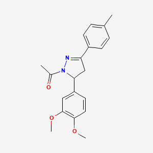 1-[5-(3,4-dimethoxyphenyl)-3-(4-methylphenyl)-4,5-dihydro-1H-pyrazol-1-yl]ethanone