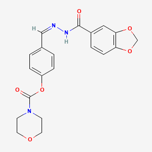 4-{(Z)-[2-(1,3-benzodioxol-5-ylcarbonyl)hydrazinylidene]methyl}phenyl morpholine-4-carboxylate