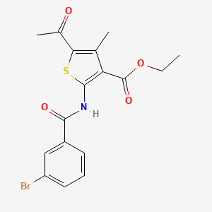 molecular formula C17H16BrNO4S B11654241 5-Acetyl-2-(3-bromo-benzoylamino)-4-methyl-thiophene-3-carboxylic acid ethyl ester 