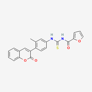 molecular formula C22H16N2O4S B11654271 N-({[3-methyl-4-(2-oxo-2H-chromen-3-yl)phenyl]amino}carbonothioyl)-2-furamide 