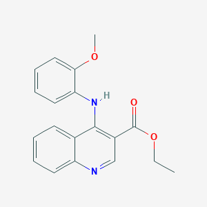 molecular formula C19H18N2O3 B11654284 Ethyl 4-[(2-methoxyphenyl)amino]quinoline-3-carboxylate 