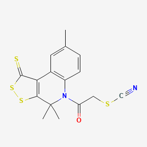 2-oxo-2-(4,4,8-trimethyl-1-thioxo-1,4-dihydro-5H-[1,2]dithiolo[3,4-c]quinolin-5-yl)ethyl thiocyanate