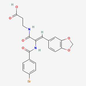 N-[(2Z)-3-(1,3-benzodioxol-5-yl)-2-{[(4-bromophenyl)carbonyl]amino}prop-2-enoyl]-beta-alanine