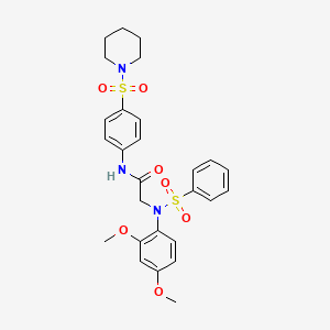 2-[N-(2,4-Dimethoxyphenyl)benzenesulfonamido]-N-[4-(piperidine-1-sulfonyl)phenyl]acetamide