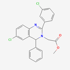 methyl 2-[6-chloro-2-(3-chlorophenyl)-4-phenyl-4H-quinazolin-3-yl]acetate