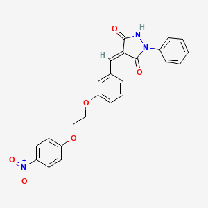 (4Z)-4-({3-[2-(4-Nitrophenoxy)ethoxy]phenyl}methylidene)-1-phenylpyrazolidine-3,5-dione