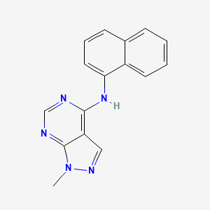 molecular formula C16H13N5 B11654336 (1-Methyl-1H-pyrazolo[3,4-d]pyrimidin-4-yl)-naphthalen-1-yl-amine 