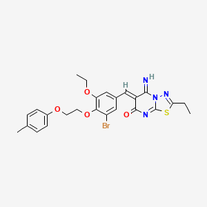 (6Z)-6-{3-bromo-5-ethoxy-4-[2-(4-methylphenoxy)ethoxy]benzylidene}-2-ethyl-5-imino-5,6-dihydro-7H-[1,3,4]thiadiazolo[3,2-a]pyrimidin-7-one