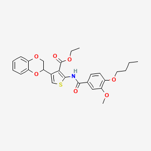 Ethyl 2-{[(4-butoxy-3-methoxyphenyl)carbonyl]amino}-4-(2,3-dihydro-1,4-benzodioxin-2-yl)thiophene-3-carboxylate