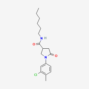 1-(3-chloro-4-methylphenyl)-N-hexyl-5-oxopyrrolidine-3-carboxamide