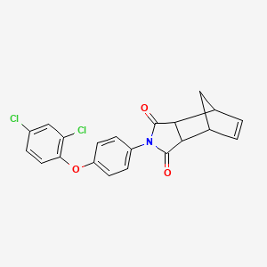 molecular formula C21H15Cl2NO3 B11654402 2-[4-(2,4-dichlorophenoxy)phenyl]-3a,4,7,7a-tetrahydro-1H-4,7-methanoisoindole-1,3(2H)-dione 