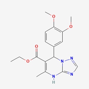 molecular formula C17H20N4O4 B11654405 Ethyl 7-(3,4-dimethoxyphenyl)-5-methyl-4,7-dihydro[1,2,4]triazolo[1,5-a]pyrimidine-6-carboxylate 