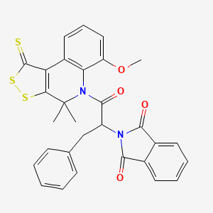 2-[1-(6-methoxy-4,4-dimethyl-1-thioxo-1,4-dihydro-5H-[1,2]dithiolo[3,4-c]quinolin-5-yl)-1-oxo-3-phenylpropan-2-yl]-1H-isoindole-1,3(2H)-dione