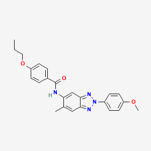 molecular formula C24H24N4O3 B11654431 N-[2-(4-methoxyphenyl)-6-methyl-2H-benzotriazol-5-yl]-4-propoxybenzamide 