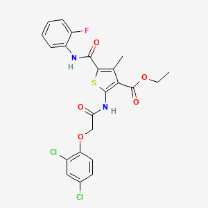 Ethyl 2-{[(2,4-dichlorophenoxy)acetyl]amino}-5-[(2-fluorophenyl)carbamoyl]-4-methylthiophene-3-carboxylate