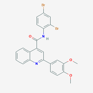 molecular formula C24H18Br2N2O3 B11654470 N-(2,4-dibromophenyl)-2-(3,4-dimethoxyphenyl)quinoline-4-carboxamide 