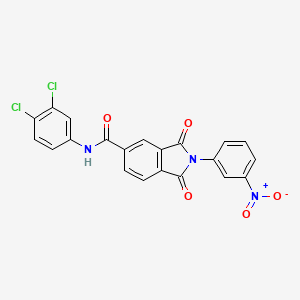 molecular formula C21H11Cl2N3O5 B11654478 N-(3,4-dichlorophenyl)-2-(3-nitrophenyl)-1,3-dioxo-2,3-dihydro-1H-isoindole-5-carboxamide 