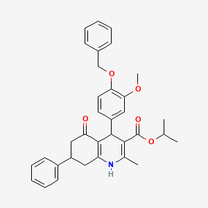 Propan-2-yl 4-[4-(benzyloxy)-3-methoxyphenyl]-2-methyl-5-oxo-7-phenyl-1,4,5,6,7,8-hexahydroquinoline-3-carboxylate