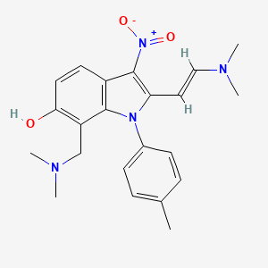 2-[(1E)-2-(Dimethylamino)ethenyl]-7-[(dimethylamino)methyl]-1-(4-methylphenyl)-3-nitro-1H-indol-6-OL