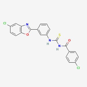 4-chloro-N-{[3-(5-chloro-1,3-benzoxazol-2-yl)phenyl]carbamothioyl}benzamide