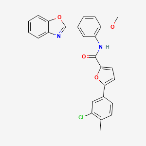 molecular formula C26H19ClN2O4 B11654531 N-[5-(1,3-benzoxazol-2-yl)-2-methoxyphenyl]-5-(3-chloro-4-methylphenyl)furan-2-carboxamide 