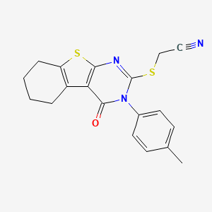 {[3-(4-Methylphenyl)-4-oxo-3,4,5,6,7,8-hexahydro[1]benzothieno[2,3-d]pyrimidin-2-yl]sulfanyl}acetonitrile