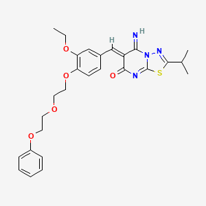 (6Z)-6-{3-ethoxy-4-[2-(2-phenoxyethoxy)ethoxy]benzylidene}-5-imino-2-(propan-2-yl)-5,6-dihydro-7H-[1,3,4]thiadiazolo[3,2-a]pyrimidin-7-one