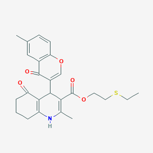 2-(ethylsulfanyl)ethyl 2-methyl-4-(6-methyl-4-oxo-4H-chromen-3-yl)-5-oxo-1,4,5,6,7,8-hexahydroquinoline-3-carboxylate