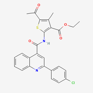 Ethyl 5-acetyl-2-({[2-(4-chlorophenyl)quinolin-4-yl]carbonyl}amino)-4-methylthiophene-3-carboxylate