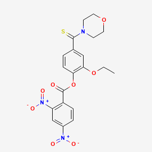 molecular formula C20H19N3O8S B11654580 2-Ethoxy-4-(morpholin-4-ylcarbonothioyl)phenyl 2,4-dinitrobenzoate 