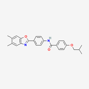 N-[4-(5,6-dimethyl-1,3-benzoxazol-2-yl)phenyl]-4-(2-methylpropoxy)benzamide