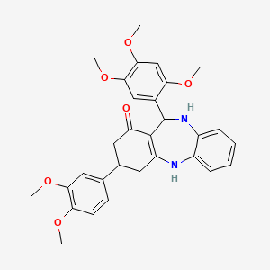 9-(3,4-Dimethoxyphenyl)-6-(2,4,5-trimethoxyphenyl)-5,6,8,9,10,11-hexahydrobenzo[b][1,4]benzodiazepin-7-one