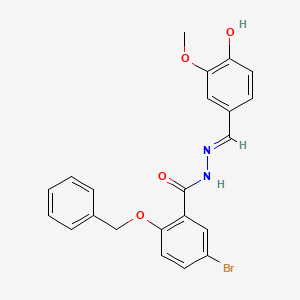 molecular formula C22H19BrN2O4 B11654654 2-(Benzyloxy)-5-bromo-N'-(4-hydroxy-3-methoxybenzylidene)benzohydrazide 