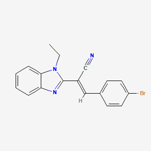 (2E)-3-(4-Bromophenyl)-2-(1-ethyl-1H-1,3-benzodiazol-2-YL)prop-2-enenitrile