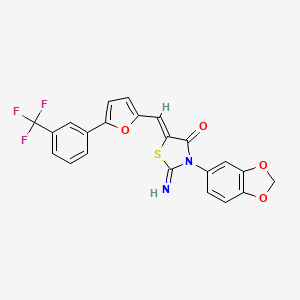 (5Z)-3-(1,3-benzodioxol-5-yl)-2-imino-5-({5-[3-(trifluoromethyl)phenyl]furan-2-yl}methylidene)-1,3-thiazolidin-4-one