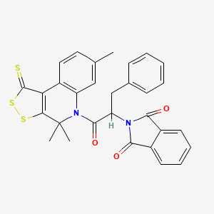 2-[1-benzyl-2-oxo-2-(4,4,7-trimethyl-1-thioxo-1,4-dihydro-5H-[1,2]dithiolo[3,4-c]quinolin-5-yl)ethyl]-1H-isoindole-1,3(2H)-dione