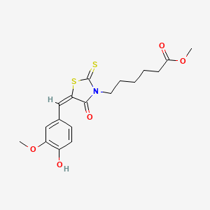 methyl 6-[(5E)-5-(4-hydroxy-3-methoxybenzylidene)-4-oxo-2-thioxo-1,3-thiazolidin-3-yl]hexanoate