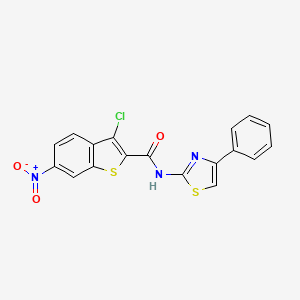 3-chloro-6-nitro-N-(4-phenyl-1,3-thiazol-2-yl)-1-benzothiophene-2-carboxamide