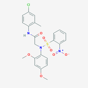 molecular formula C23H22ClN3O7S B11654747 N-(4-Chloro-2-methylphenyl)-2-[N-(2,4-dimethoxyphenyl)2-nitrobenzenesulfonamido]acetamide 