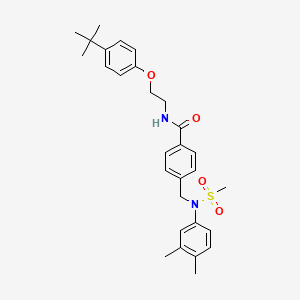 N-[2-(4-Tert-butylphenoxy)ethyl]-4-{[N-(3,4-dimethylphenyl)methanesulfonamido]methyl}benzamide