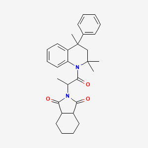 2-[1-oxo-1-(2,2,4-trimethyl-4-phenyl-3,4-dihydroquinolin-1(2H)-yl)propan-2-yl]hexahydro-1H-isoindole-1,3(2H)-dione