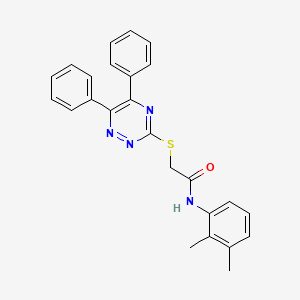 molecular formula C25H22N4OS B11654759 N-(2,3-dimethylphenyl)-2-[(5,6-diphenyl-1,2,4-triazin-3-yl)sulfanyl]acetamide CAS No. 332393-90-5