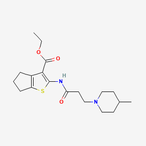 ethyl 2-{[3-(4-methylpiperidin-1-yl)propanoyl]amino}-5,6-dihydro-4H-cyclopenta[b]thiophene-3-carboxylate