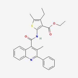 Ethyl 4-ethyl-5-methyl-2-{[(3-methyl-2-phenylquinolin-4-yl)carbonyl]amino}thiophene-3-carboxylate