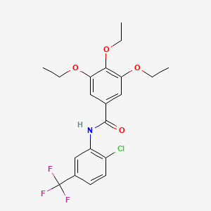 molecular formula C20H21ClF3NO4 B11654807 N-[2-chloro-5-(trifluoromethyl)phenyl]-3,4,5-triethoxybenzamide 